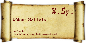 Wéber Szilvia névjegykártya